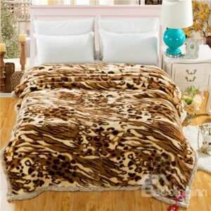 Stylish Leopard Printing Full Size Raschel Blanket