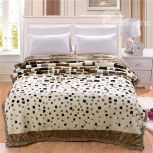 Concise Checks Design High Quality Raschel Blanket