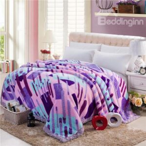 Creative Irregular Stripes Printing Classy Raschel Blanket