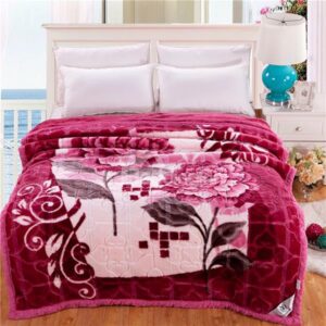 Gorgeous Red Peonies Printing Super Soft Raschel Blanket