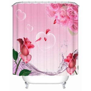 Modern New Design Beautiful Roses 3D Shower Curtain