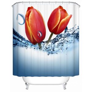Charming Flower Buds 3D Printing Shower Curtain