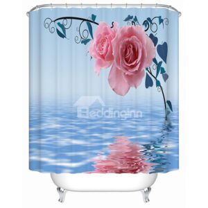 Modern Faddish Beautiful Pink Roses 3D Shower Curtain