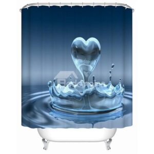 Innovative Design VividHeart-shaped Water 3D Printing Shower Curtain