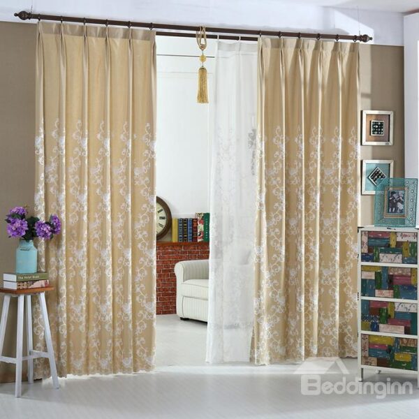 Wonderful Beige High Quality Double Pinch Pleat Curtain