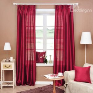 Red Color Wedding Double Pinch Pleat Curtain