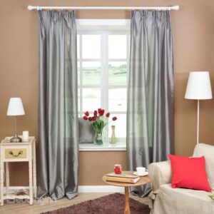 Graceful Light Grey Double Pinch Pleat Curtain