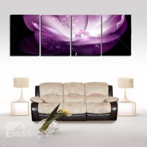 Fabulous Dreamy Purple Waterlily Frameless 4-Panel Wall Art Print