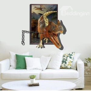 Creative 3D Dinosaur on Chains Removable 3D Wall Stickers