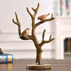 American Country Style Resin Tree Branch and Birds Desktop Decoration