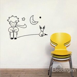 Classic Boy and Little Fox Removable Wall Sticker