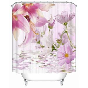 Graceful Charming Lily Printing 3D Shower Curtain