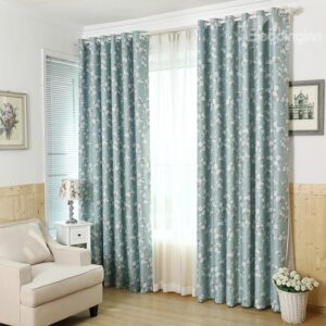 Wonderful Lovely Floral Pattern Grommet Top Curtain