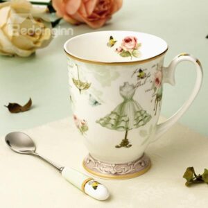 Creative Chic Dress Pattern Ceramic Coffee Cup