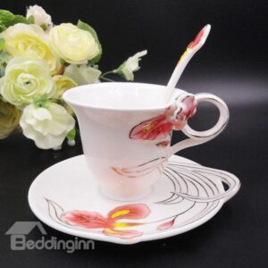 Wonderful 3D Iris Design Ceramic Coffee Cup