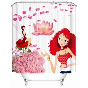 Unique Design Fashion Girl and Graceful Gril 3D Shower Curtain