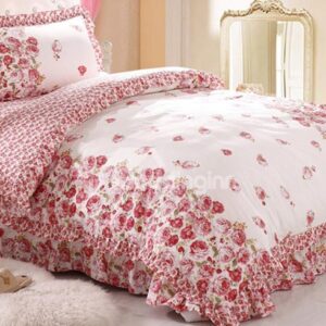 100% Cotton Romantic Roses Pattern Kids 3-Piece Duvet Cover Sets