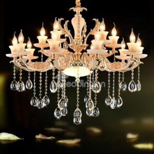 Gorgeous European Style Candlestick 2-Tier 15-Head Crystal Chandelier
