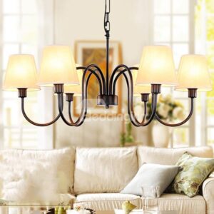 American Country Style 6-Head Bedroom Living Room Chandelier