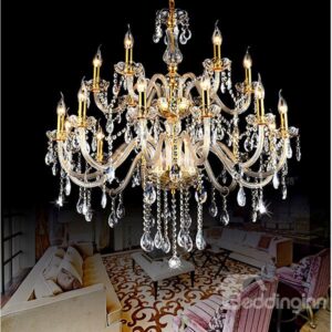 Fabulous Luxurious 2-Tier 18-Head Crystal Chandelier
