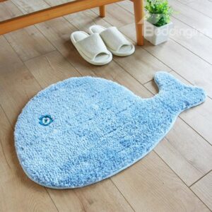 Cute Creative Blue Whale Design Water-Absorbing Anti-Slipping Doormat