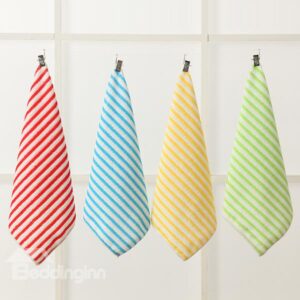 Concise Colored Stripes Solid Color Ultrafine Fiber Tower