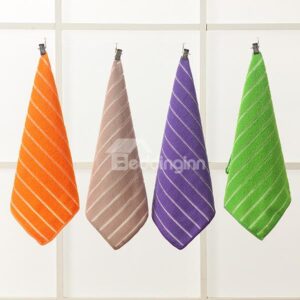 Modern Wide Stripes Solid Color Ultrafine Fiber Tower