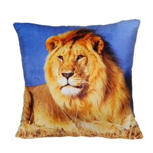 Overlooking Lion Digital Print Plush Throw Pillow
