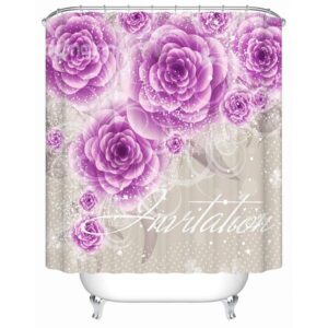 Charming Wonderful Purple Flowers 3D Shower Curtain