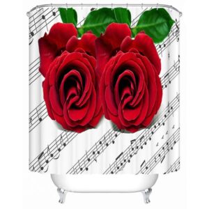 New Design Rose and Stave 3D Shower Curtain