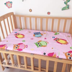 Pink Lovely Owls Pattern Baby Crib Fitted Sheet