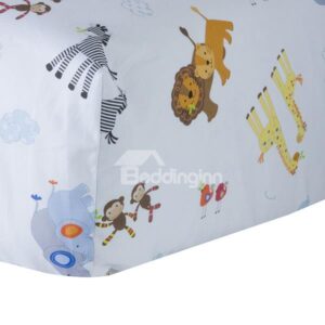 Super Lovely Animal Friends Pattern Baby Crib Fitted Sheet