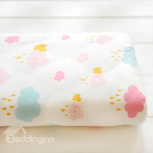 Colorful Rainy Clouds Pattern Baby Crib Fitted Sheet