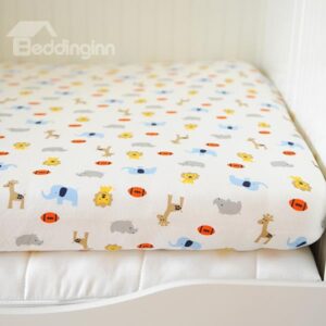 Lovely Animals and Football Pattern Baby Crib Fitted Sheet