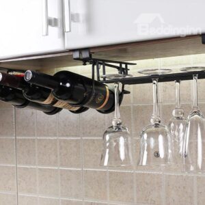 Creative Versatile Cupboard Hanging Wine Rack & Bottle Holders