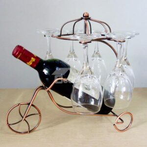 Creative Iron Three-Wheeler Design Wine Rack & Bottle Holders