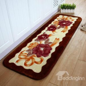 Exquisite Raschel Thick Floral Pattern Bedroom Area Rug