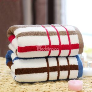 Modern Fashion Colorful Lines Thick 100% Cotton Two Pieces Tower