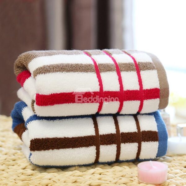 Modern Fashion Colorful Lines Thick 100% Cotton Two Pieces Tower