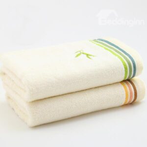New Style Concise Chinoiserie Style Jacquard Bamboo Fabric 2 Pieces Tower