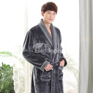High Class Hotel Style Soft Flannel Men's Robe