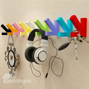 Unique Multi-Color Arrow Design Wood 1-Pair Wall Hook