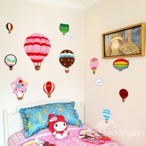 Cartoon Hot-Air Balloons Nursery Kidsroom Removable Wall Sticker