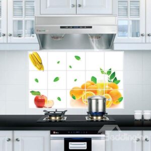 Simple Fresh Fruit Orange Pattern Kitchen Hearth Removable Wall Sticker