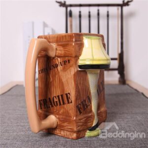Unique 3D Woman in Short Skirt and Black Silk Stockings Ceramic Beer Mug