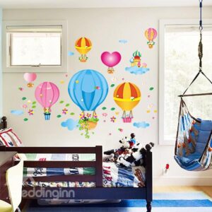 Cartoon Colorful Hot Air Balloons Nursery Kidsroom Removable Wall Sticker