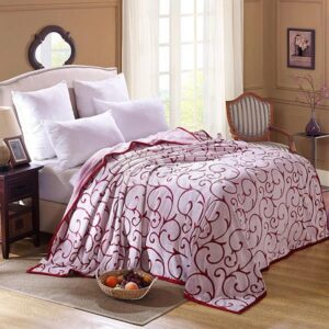 Soft Pretty Bright Red Jacquard Design Blanket