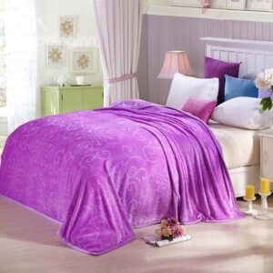 Slap-up Solid-colored Jacquard Design Graceful Purple Blanket