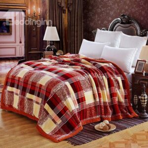 Classical Plaid and Stylish Leopard Design Blanket