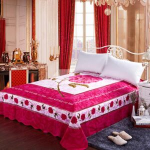 Pretty Romantic Rosy Flower Print Cotton Sheet